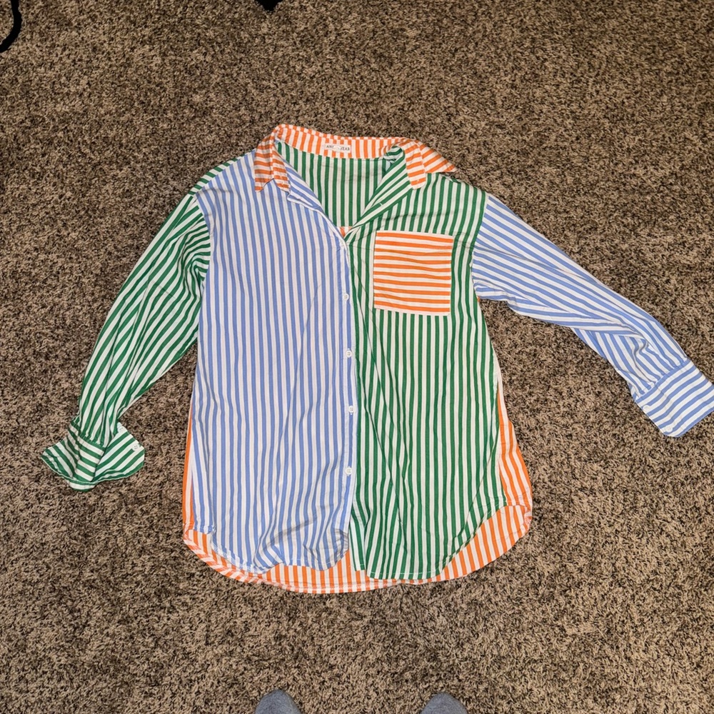 Boutique multi-color button down